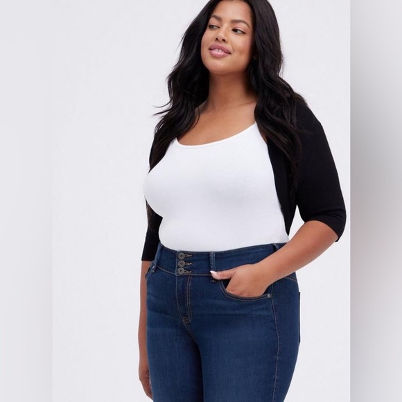 Torrid | Women’s Plus Size Blue Knit Shrug | 2X - Picture 4 of 7